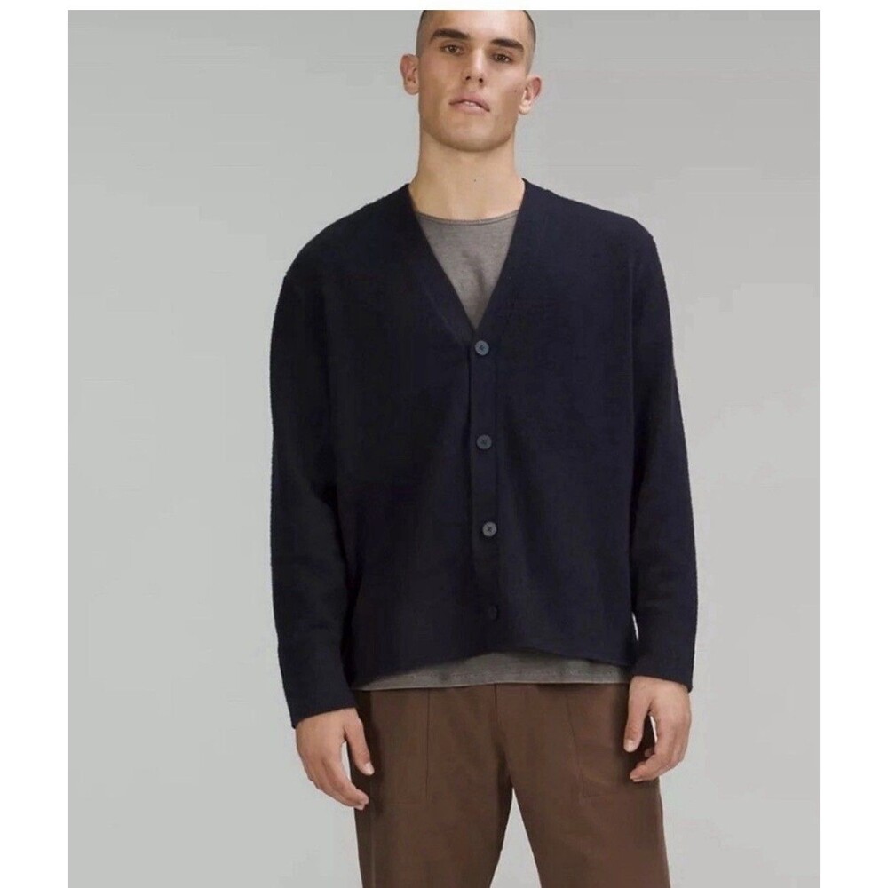 Lululemon Merino Wool-Blend Cardigan CCNY Classic Navy Men's Size Large Top Soft